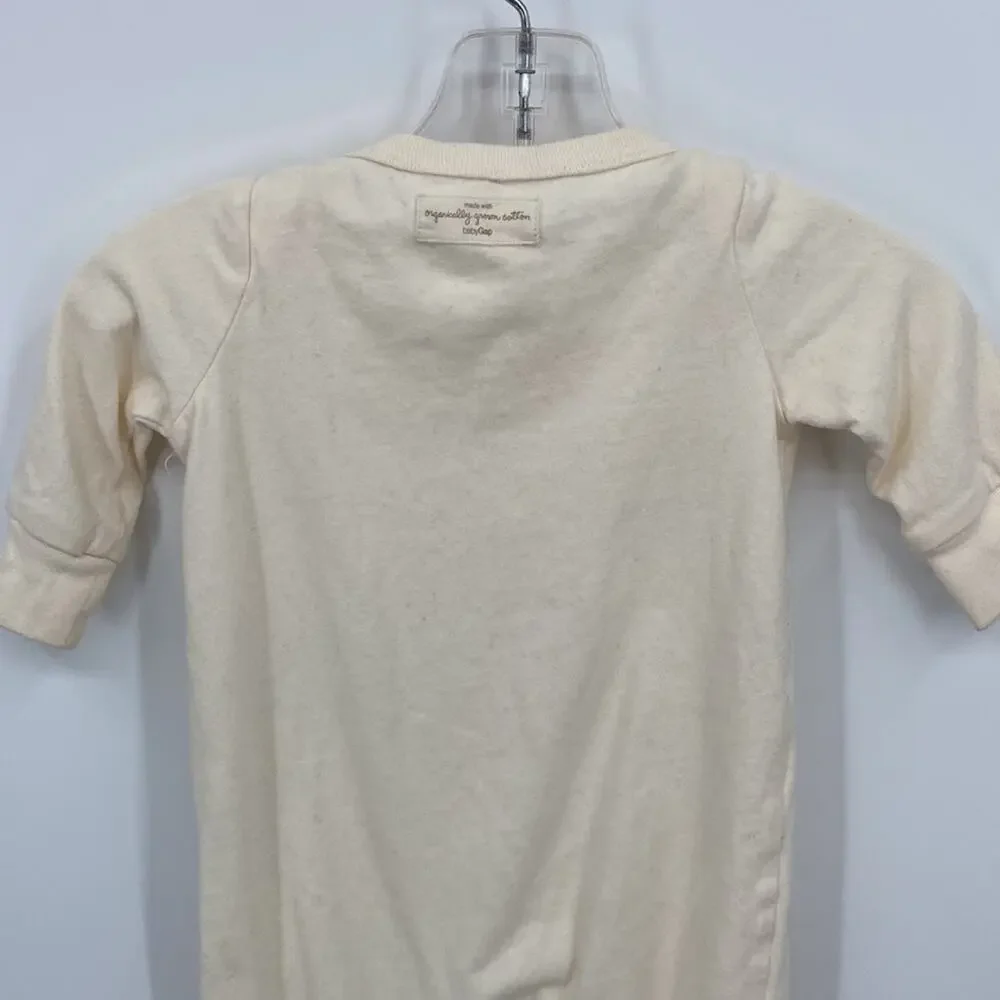 Baby Gap Unisex Organic Cotton Off White Sleeper/ Footie Size 0-3 Months